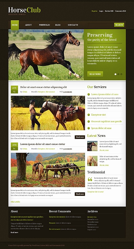 Horse Club WordPress Theme