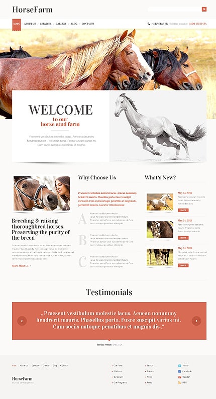 Promotion of Horse Farms WordPress Theme
