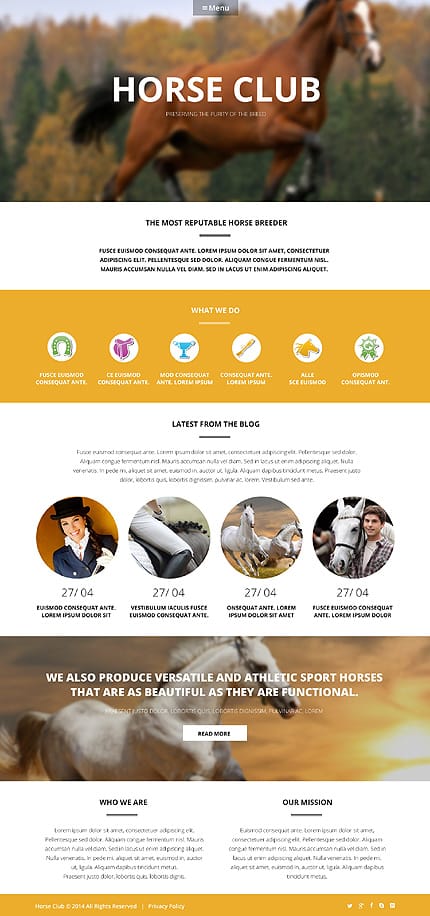 Luxury Horse Breed Care WordPress Theme