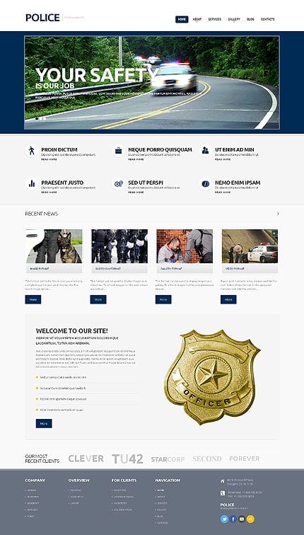 Police Responsive WordPress Theme