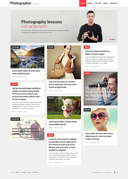 Photographer Portfolio Responsive WordPress Theme