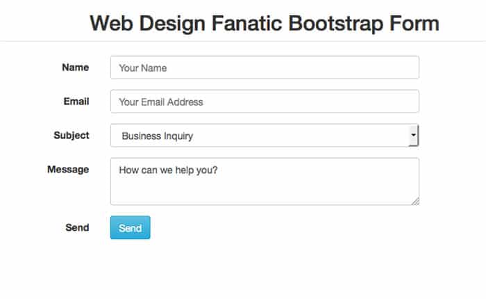 simple Bootstrap contact form template